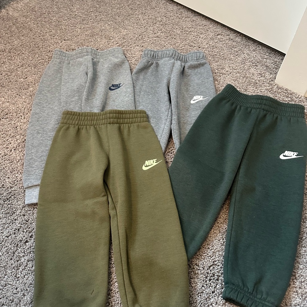 Nike Kids Sweatpants - Gray, Olive, and Forest Green